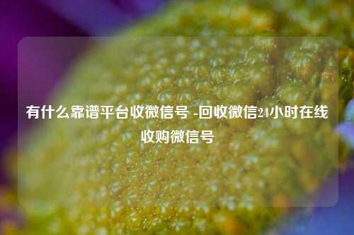 有什么靠谱平台收微信号 -回收微信24小时在线收购微信号