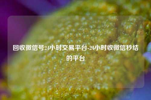 回收微信号24小时交易平台-24小时收微信秒结的平台