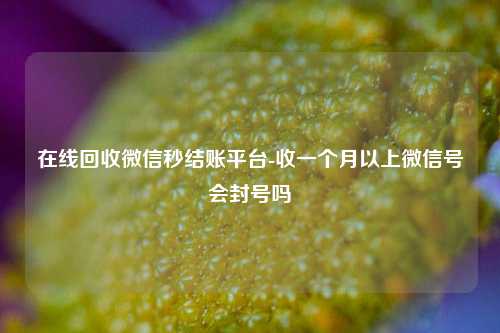 在线回收微信秒结账平台-收一个月以上微信号会封号吗